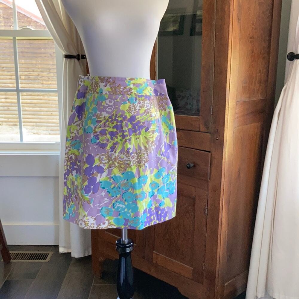Talbots Lavender/Yellow/Blue Pencil Skirt, Size 4P